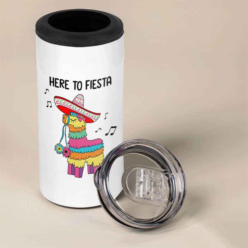 Funny Pinata Mexican 4 in 1 Can Cooler Tumbler Here To Fiesta - Wonder Print Shop
