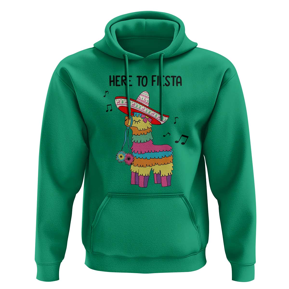 Funny Pinata Mexican Hoodie Here To Fiesta - Wonder Print Shop