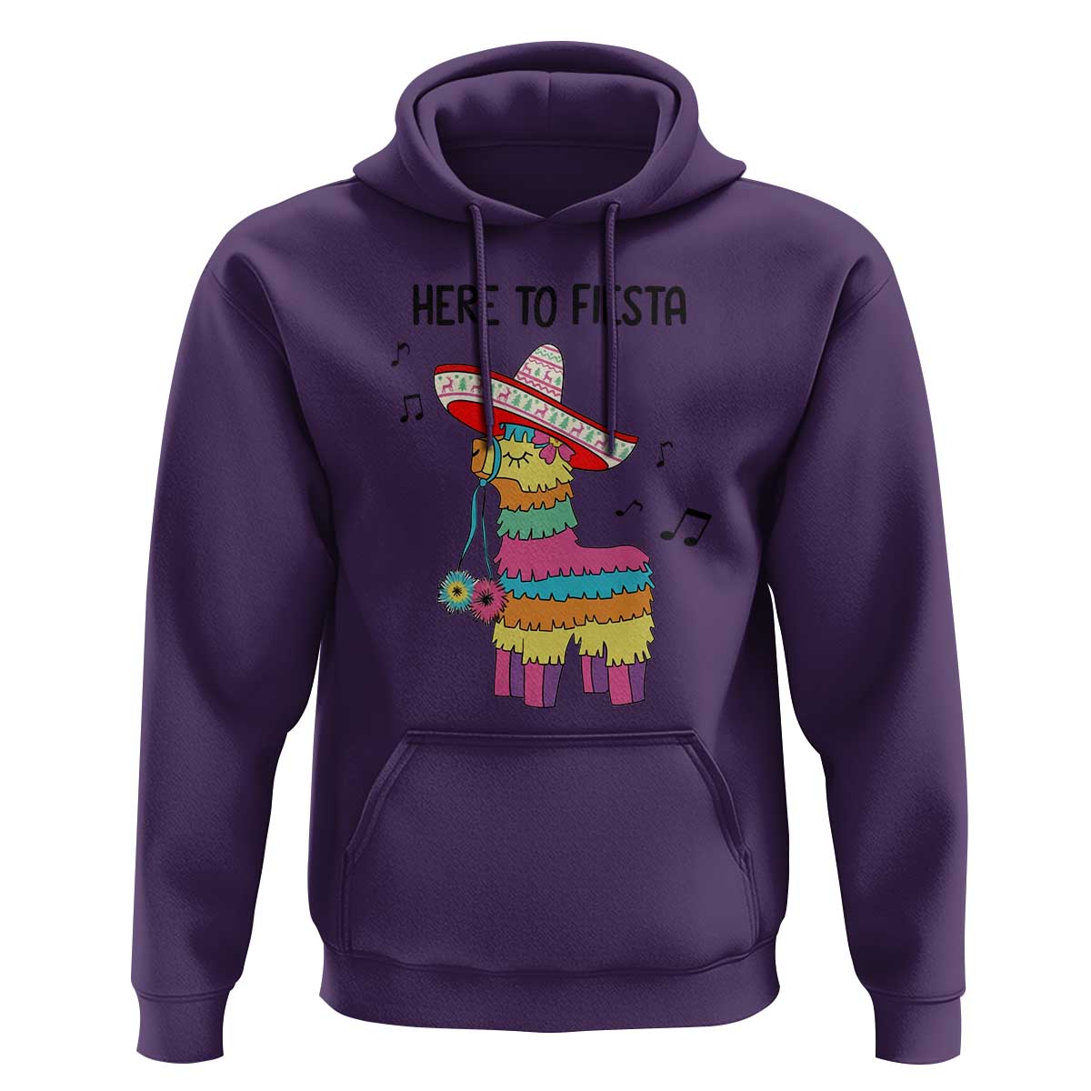 Funny Pinata Mexican Hoodie Here To Fiesta - Wonder Print Shop