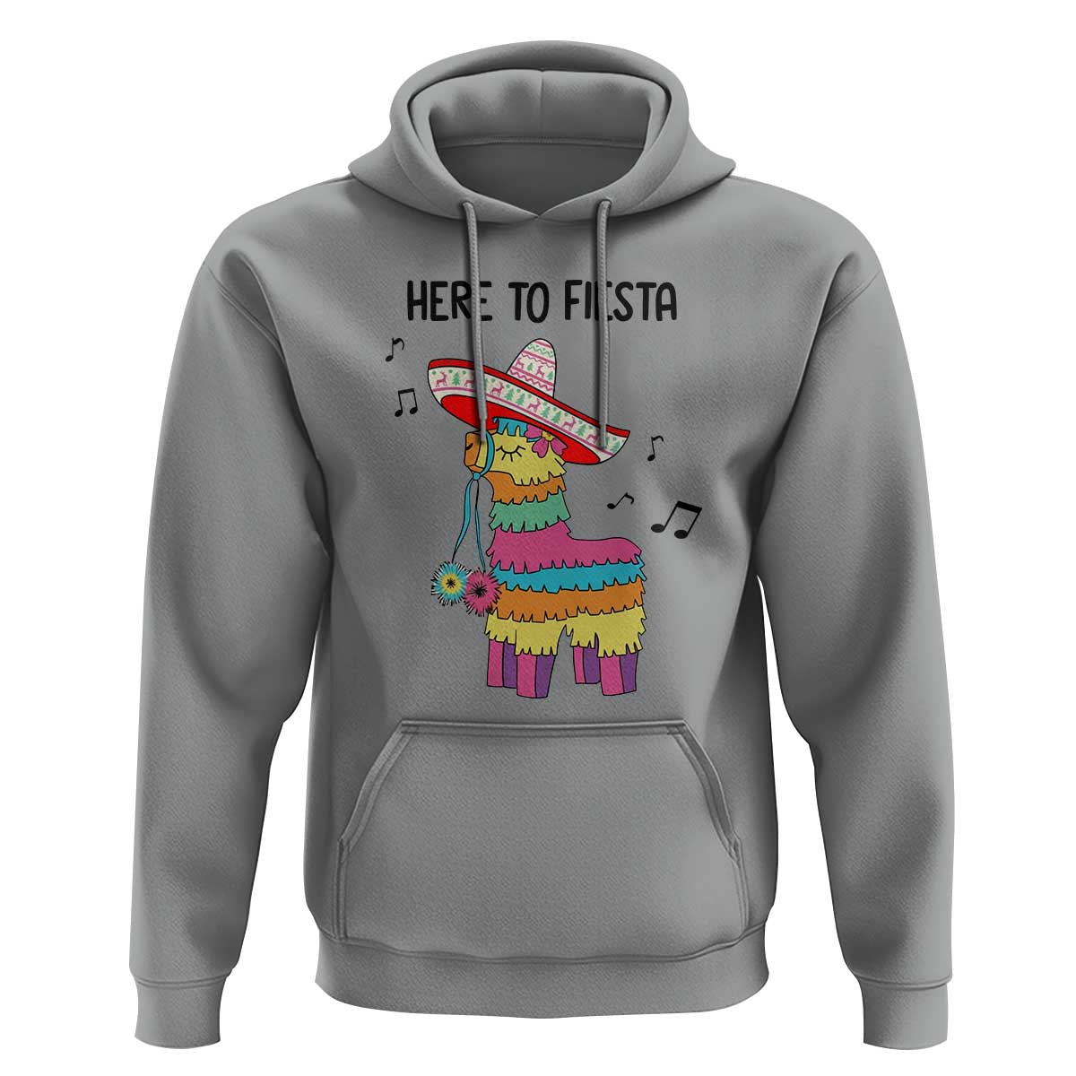 Funny Pinata Mexican Hoodie Here To Fiesta - Wonder Print Shop