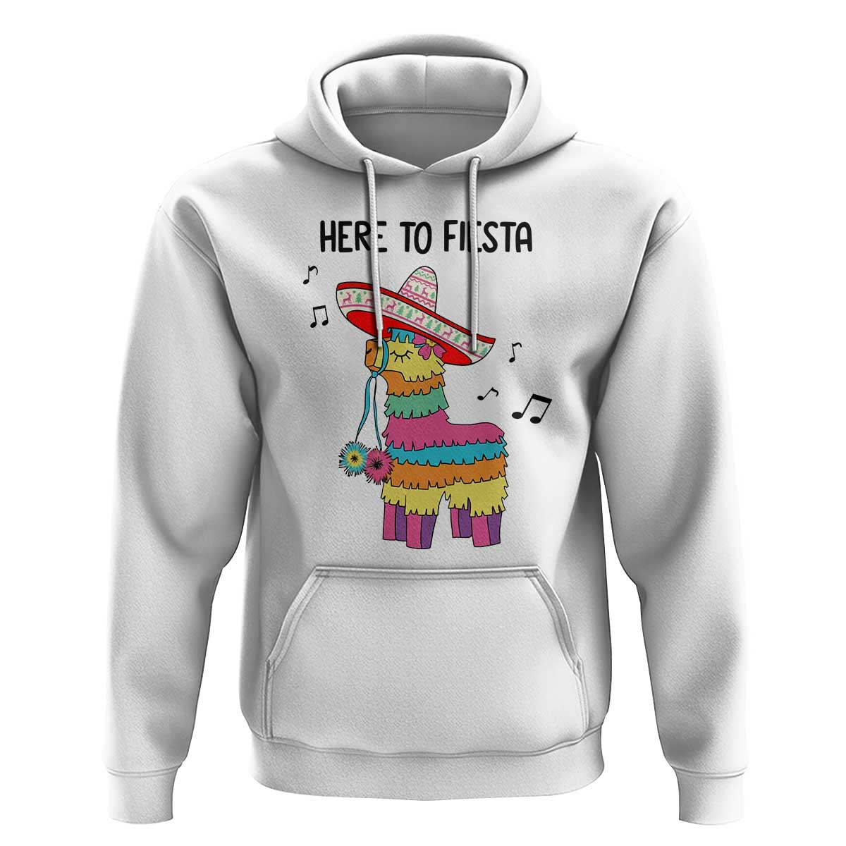 Funny Pinata Mexican Hoodie Here To Fiesta - Wonder Print Shop
