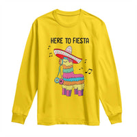 Funny Pinata Mexican Long Sleeve Shirt Here To Fiesta - Wonder Print Shop