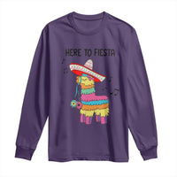 Funny Pinata Mexican Long Sleeve Shirt Here To Fiesta - Wonder Print Shop