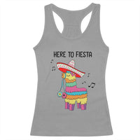 Funny Pinata Mexican Racerback Tank Top Here To Fiesta - Wonder Print Shop