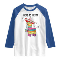 Funny Pinata Mexican Raglan Shirt Here To Fiesta - Wonder Print Shop