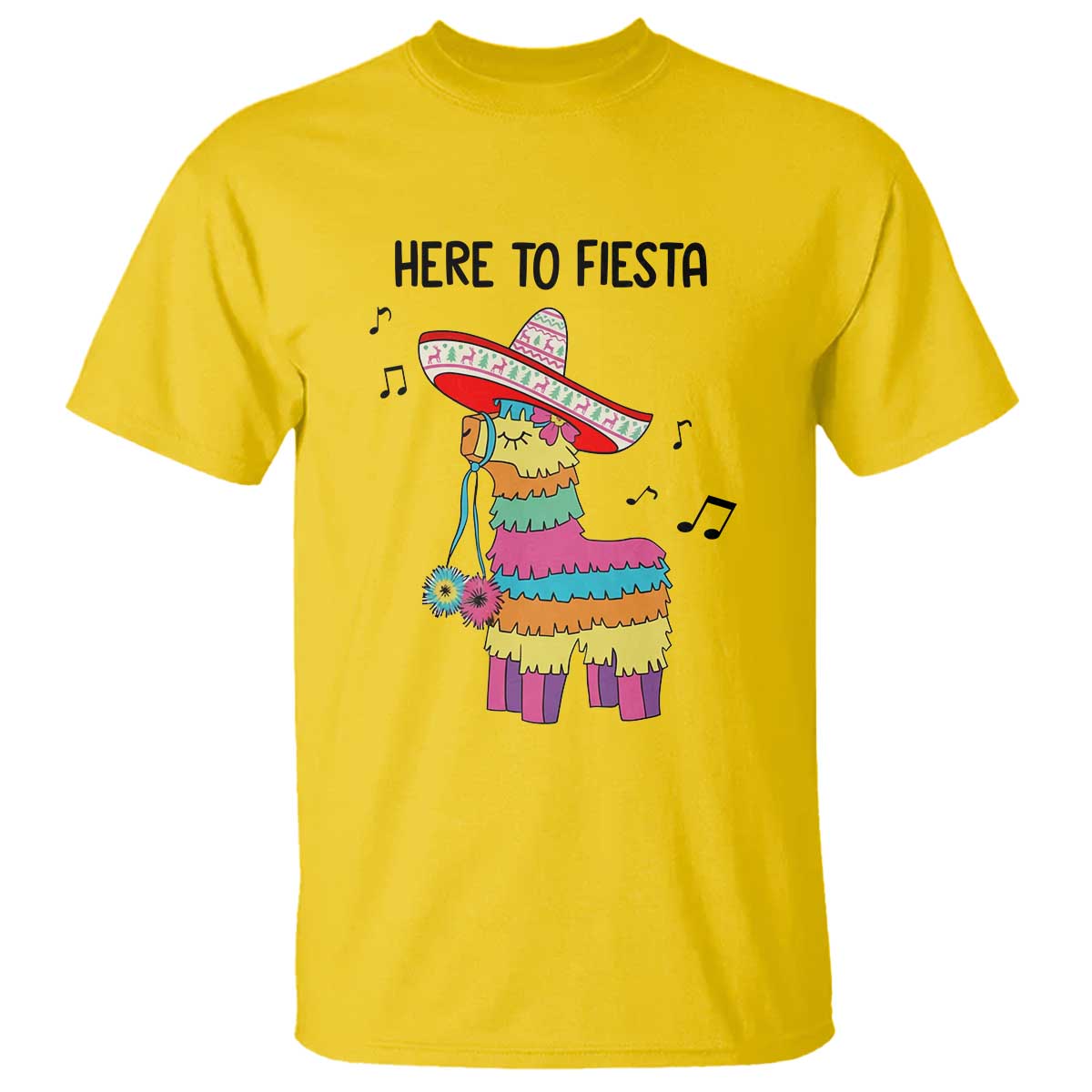 Funny Pinata Mexican T Shirt Here To Fiesta - Wonder Print Shop