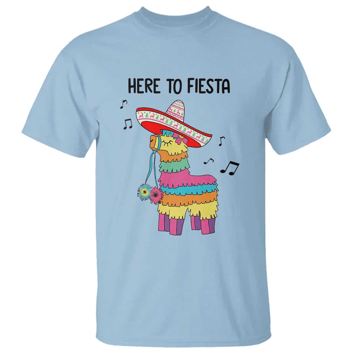 Funny Pinata Mexican T Shirt Here To Fiesta - Wonder Print Shop