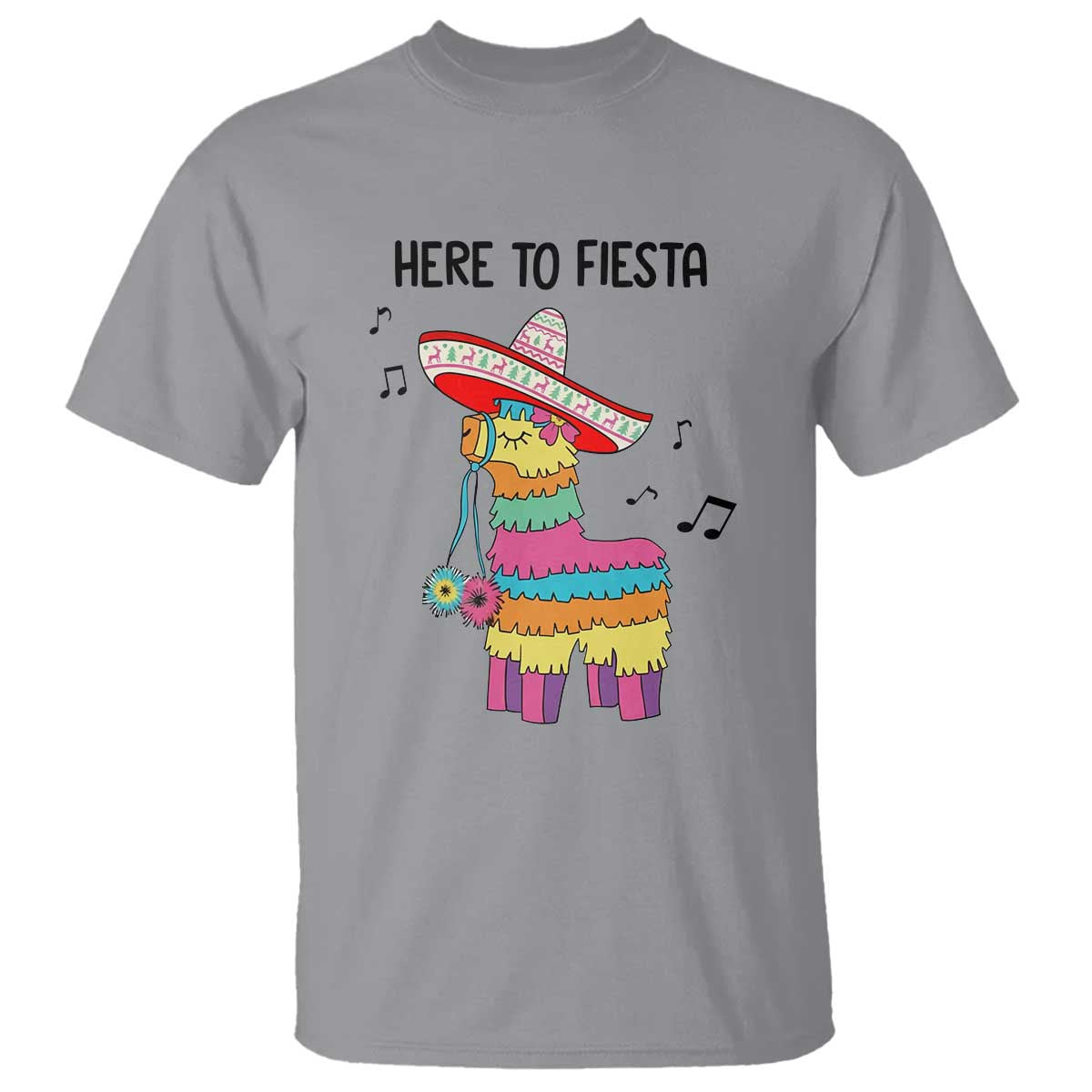 Funny Pinata Mexican T Shirt Here To Fiesta - Wonder Print Shop