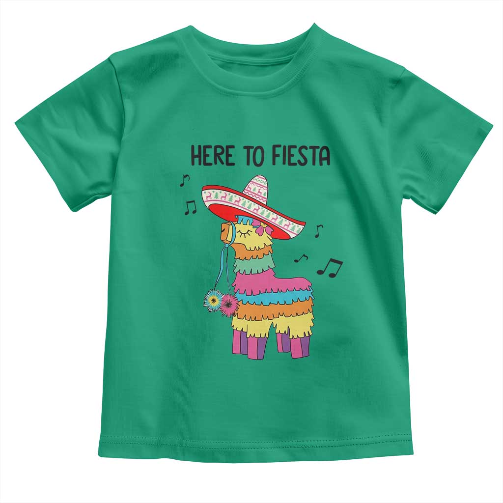 Funny Pinata Mexican Toddler T Shirt Here To Fiesta - Wonder Print Shop