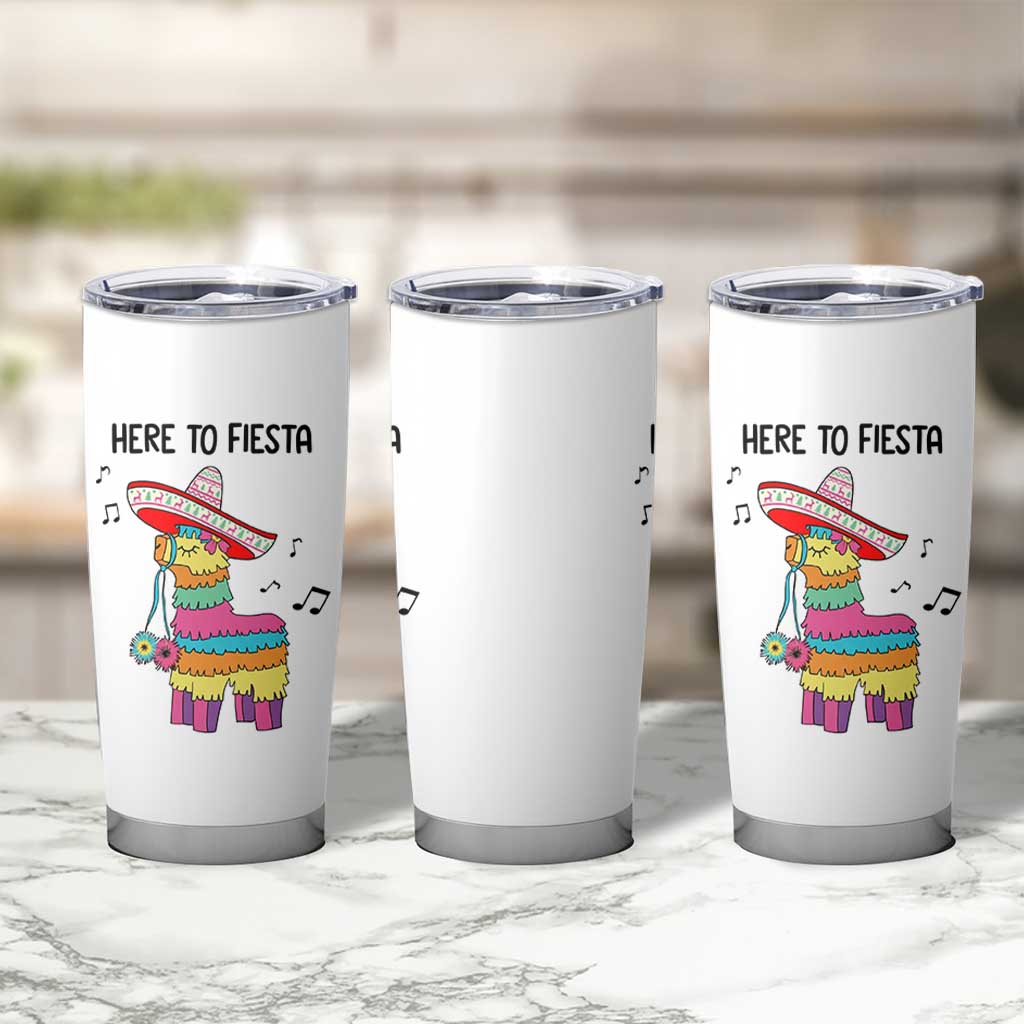 Funny Pinata Mexican Tumbler Cup Here To Fiesta - Wonder Print Shop