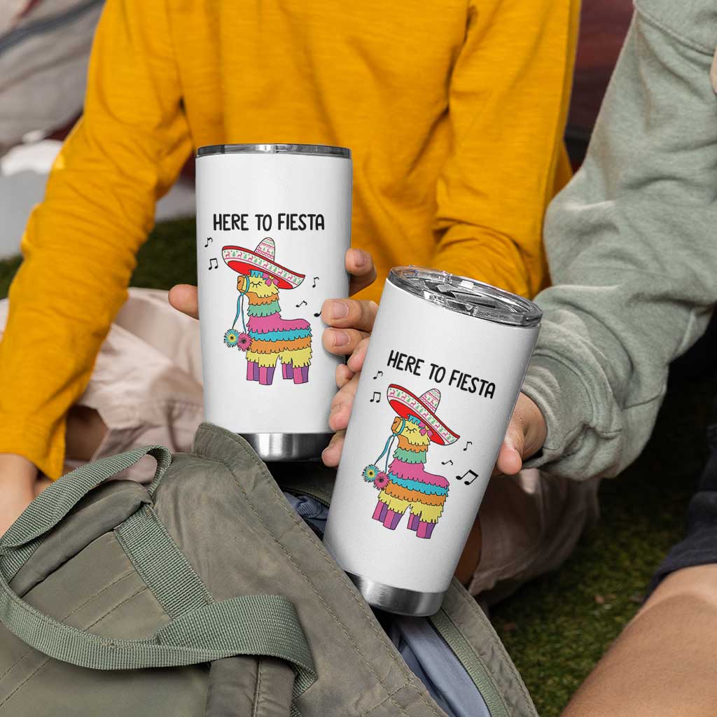 Funny Pinata Mexican Tumbler Cup Here To Fiesta - Wonder Print Shop