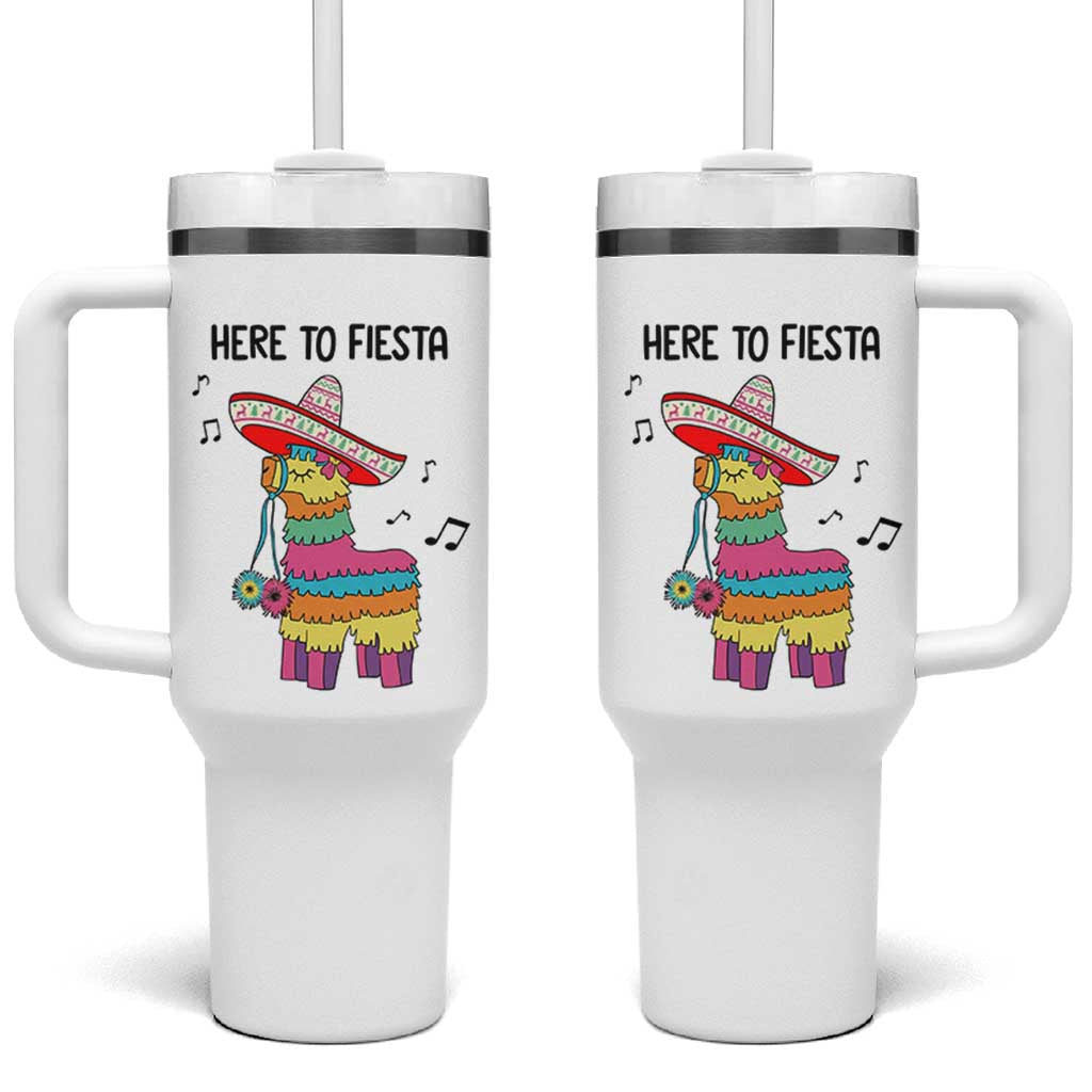 Funny Pinata Mexican Tumbler With Handle Here To Fiesta - Wonder Print Shop