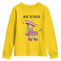Funny Pinata Mexican Youth Sweatshirt Here To Fiesta - Wonder Print Shop