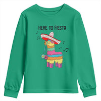 Funny Pinata Mexican Youth Sweatshirt Here To Fiesta - Wonder Print Shop