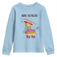 Funny Pinata Mexican Youth Sweatshirt Here To Fiesta - Wonder Print Shop