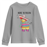 Funny Pinata Mexican Youth Sweatshirt Here To Fiesta - Wonder Print Shop