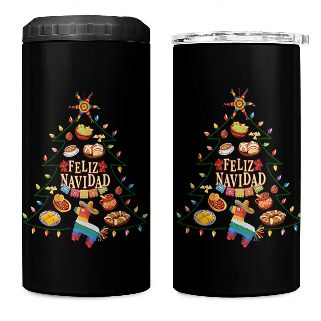 Feliz Navidad 4 in 1 Can Cooler Tumbler Mexican Christmas Tree Fiesta - Wonder Print Shop