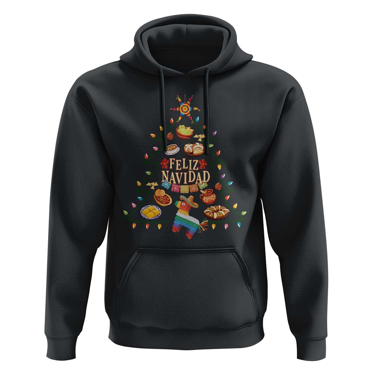 Feliz Navidad Hoodie Mexican Christmas Tree Fiesta - Wonder Print Shop