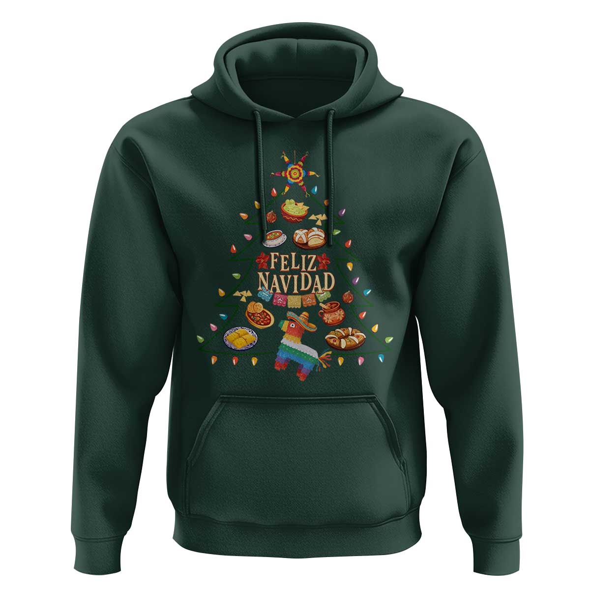 Feliz Navidad Hoodie Mexican Christmas Tree Fiesta - Wonder Print Shop