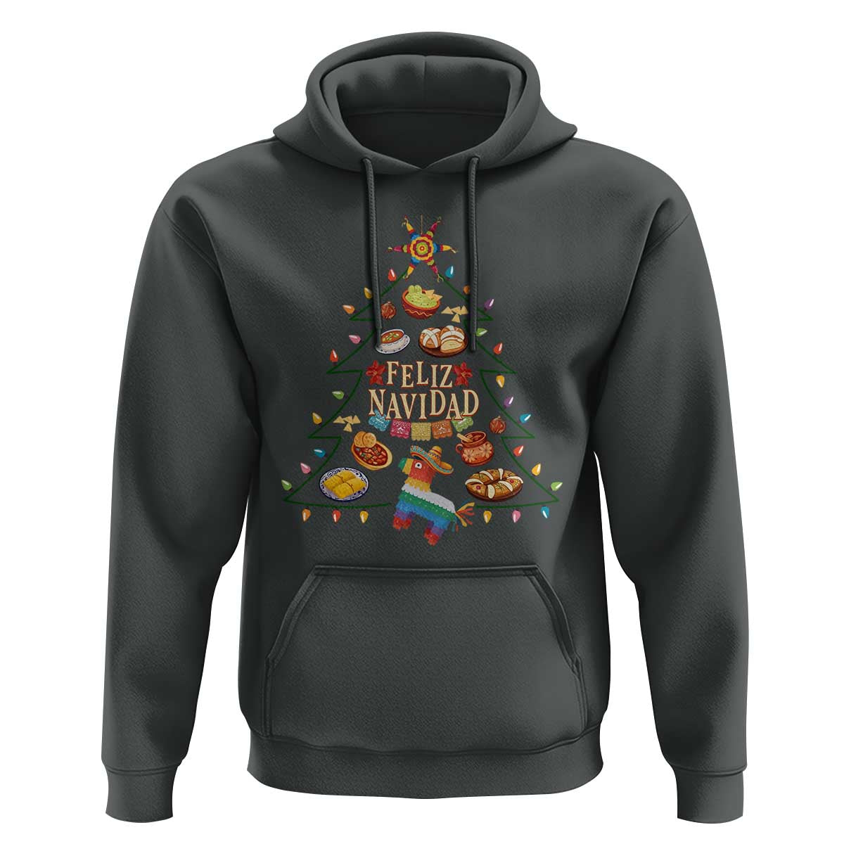 Feliz Navidad Hoodie Mexican Christmas Tree Fiesta - Wonder Print Shop