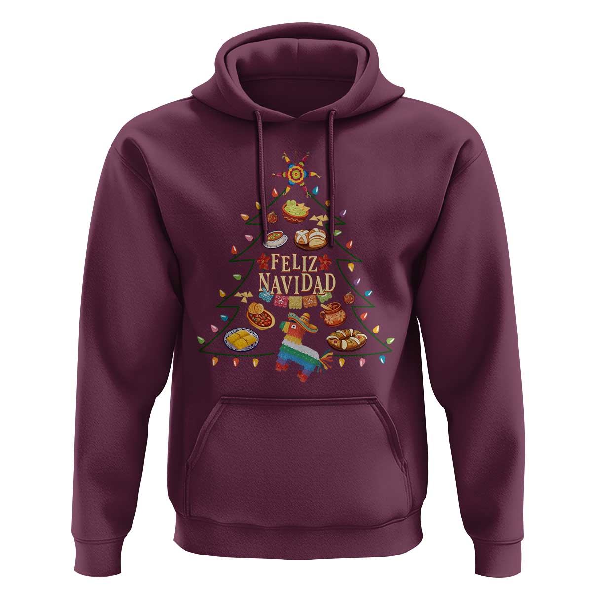 Feliz Navidad Hoodie Mexican Christmas Tree Fiesta - Wonder Print Shop