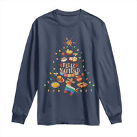 Feliz Navidad Long Sleeve Shirt Mexican Christmas Tree Fiesta - Wonder Print Shop