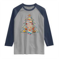 Feliz Navidad Raglan Shirt Mexican Christmas Tree Fiesta - Wonder Print Shop