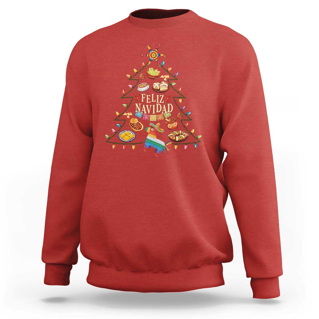 Feliz Navidad Sweatshirt Mexican Christmas Tree Fiesta - Wonder Print Shop