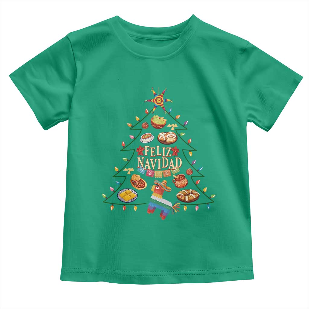 Feliz Navidad Toddler T Shirt Mexican Christmas Tree Fiesta - Wonder Print Shop