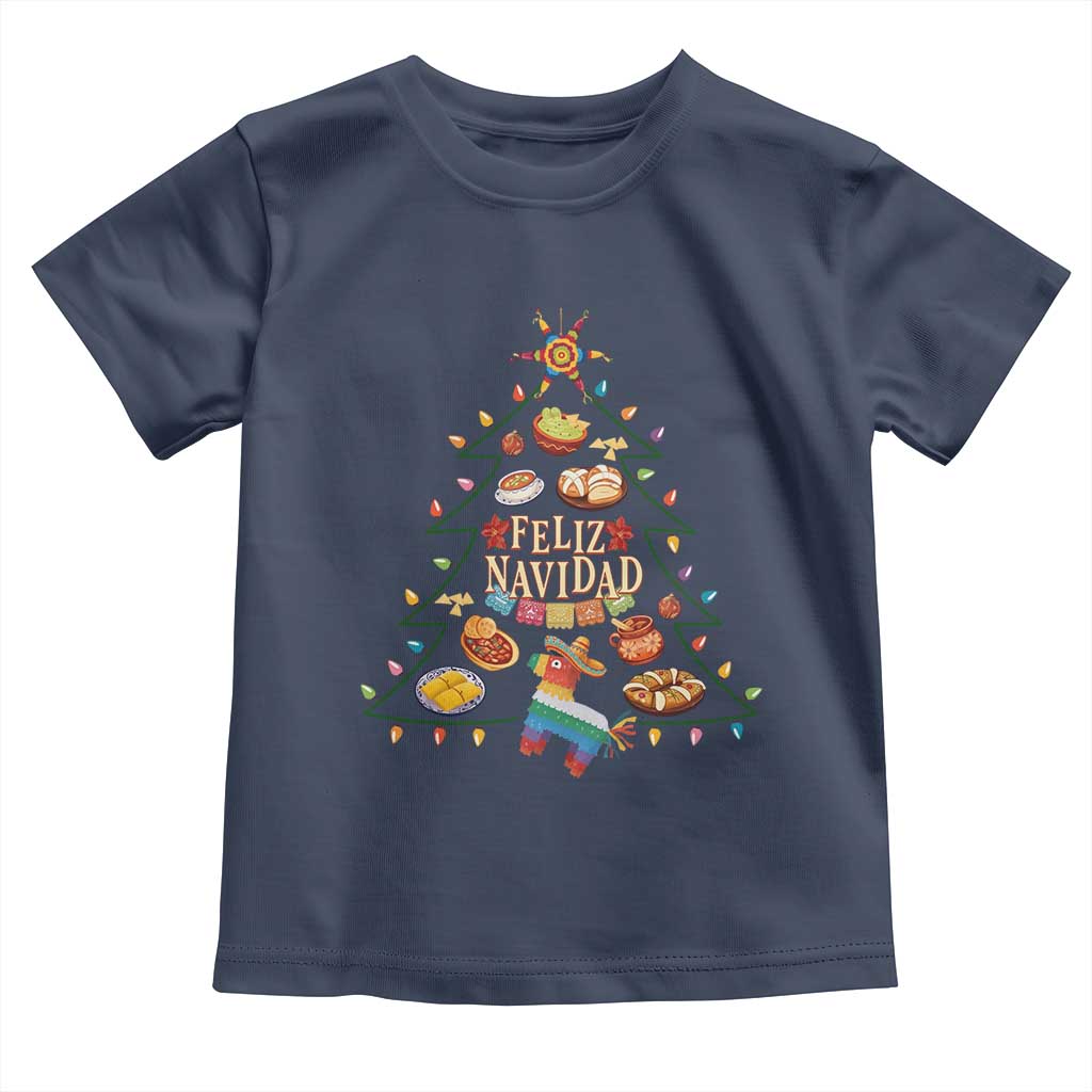 Feliz Navidad Toddler T Shirt Mexican Christmas Tree Fiesta - Wonder Print Shop