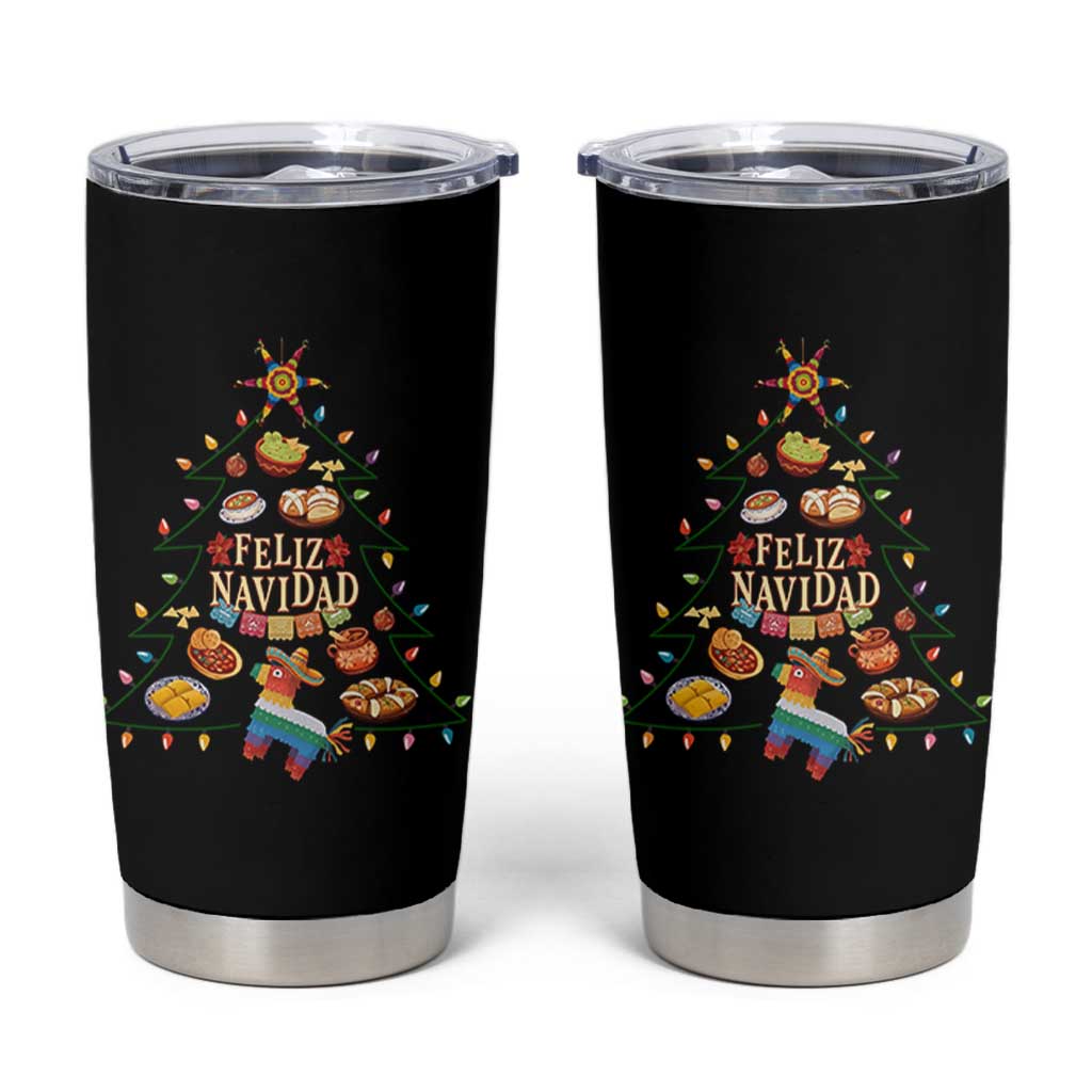 Feliz Navidad Tumbler Cup Mexican Christmas Tree Fiesta - Wonder Print Shop