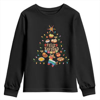 Feliz Navidad Youth Sweatshirt Mexican Christmas Tree Fiesta - Wonder Print Shop