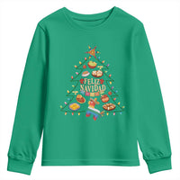Feliz Navidad Youth Sweatshirt Mexican Christmas Tree Fiesta - Wonder Print Shop