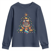 Feliz Navidad Youth Sweatshirt Mexican Christmas Tree Fiesta - Wonder Print Shop
