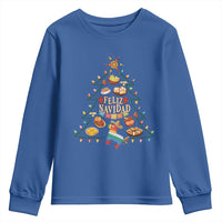 Feliz Navidad Youth Sweatshirt Mexican Christmas Tree Fiesta - Wonder Print Shop