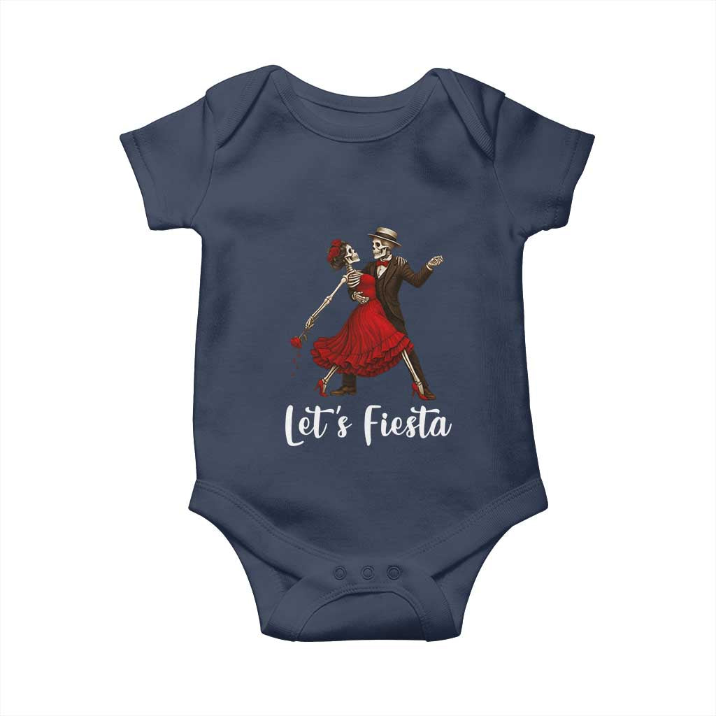 Skeleton Mexican Christmas Baby Onesie Let us Fiesta - Wonder Print Shop