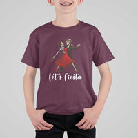 Skeleton Mexican Christmas T Shirt For Kid Let us Fiesta - Wonder Print Shop