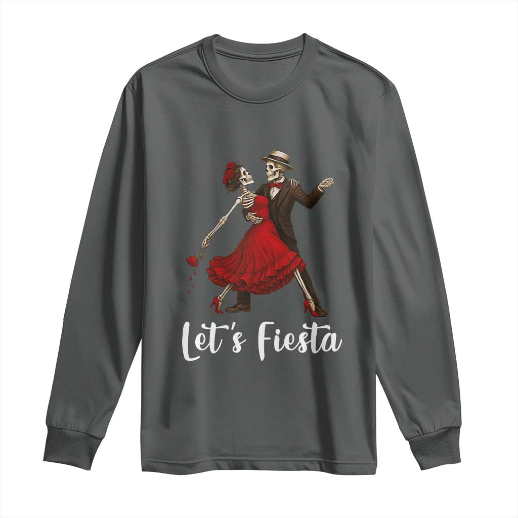 Skeleton Mexican Christmas Long Sleeve Shirt Let us Fiesta - Wonder Print Shop