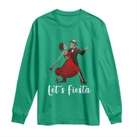 Skeleton Mexican Christmas Long Sleeve Shirt Let us Fiesta - Wonder Print Shop