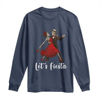 Skeleton Mexican Christmas Long Sleeve Shirt Let us Fiesta - Wonder Print Shop