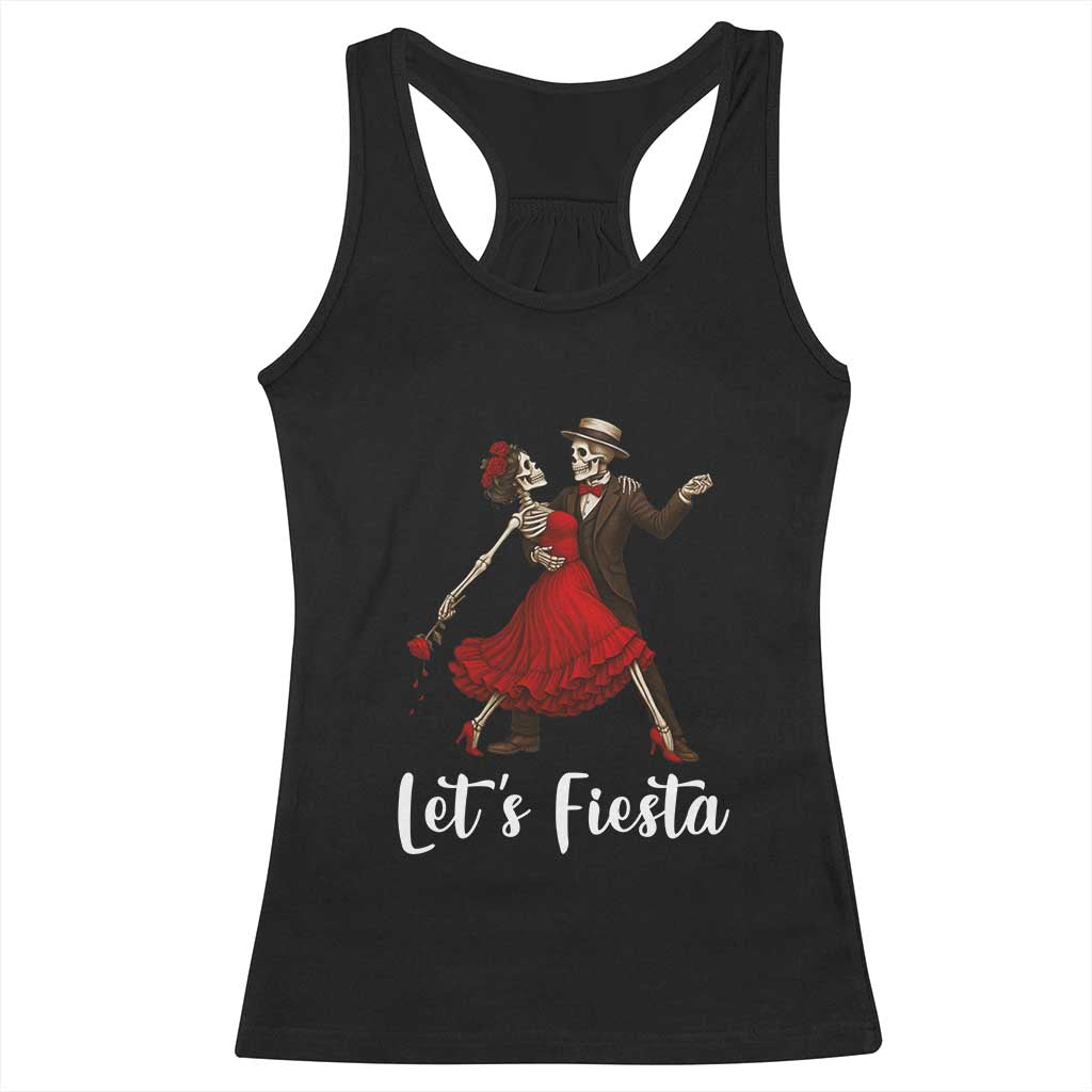 Skeleton Mexican Christmas Racerback Tank Top Let us Fiesta - Wonder Print Shop