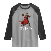 Skeleton Mexican Christmas Raglan Shirt Let us Fiesta - Wonder Print Shop