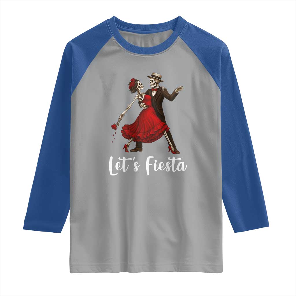 Skeleton Mexican Christmas Raglan Shirt Let us Fiesta - Wonder Print Shop
