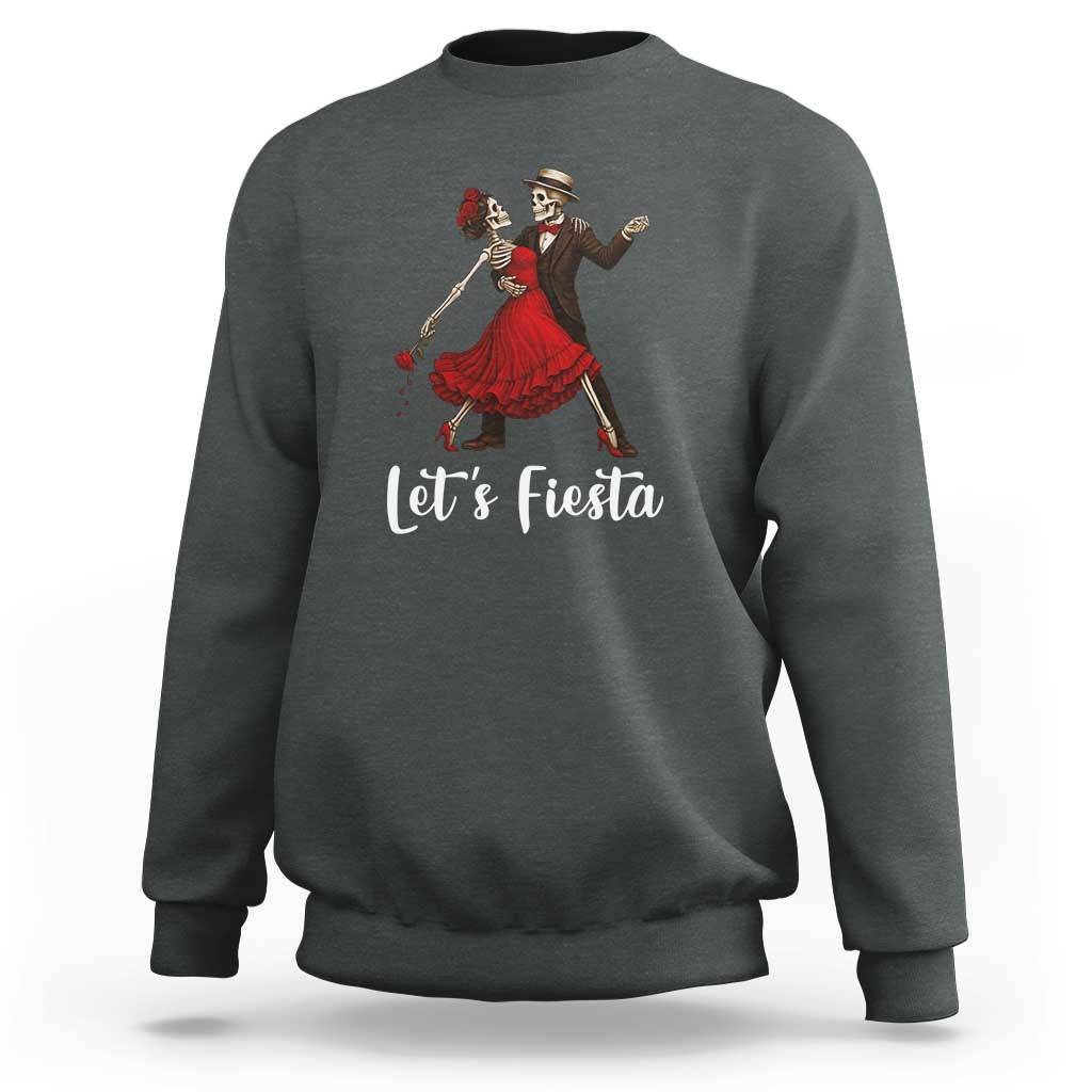 Skeleton Mexican Christmas Sweatshirt Let us Fiesta - Wonder Print Shop