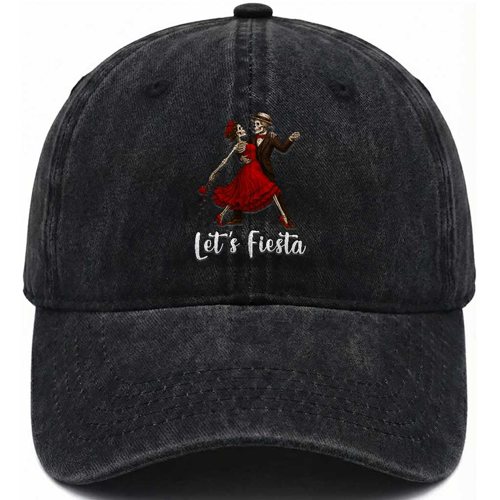 Skeleton Mexican Christmas Washed Cotton Baseball Cap Let us Fiesta