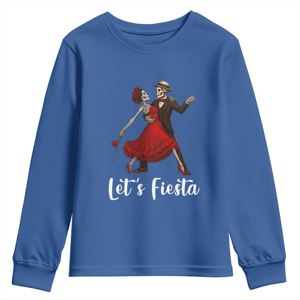 Skeleton Mexican Christmas Youth Sweatshirt Let us Fiesta - Wonder Print Shop