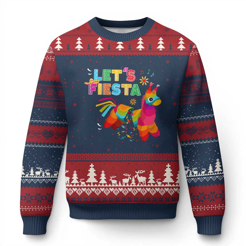 Funny Pinata Mexican Ugly Christmas Sweater Let Us Fiesta - Wonder Print Shop