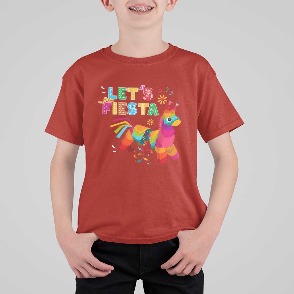 Funny Pinata Mexican T Shirt For Kid Let Us Fiesta - Wonder Print Shop