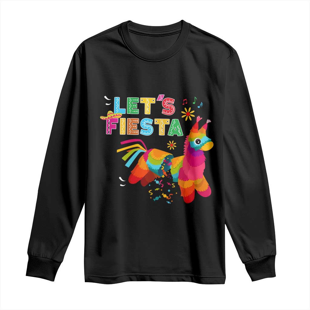 Funny Pinata Mexican Long Sleeve Shirt Let Us Fiesta - Wonder Print Shop
