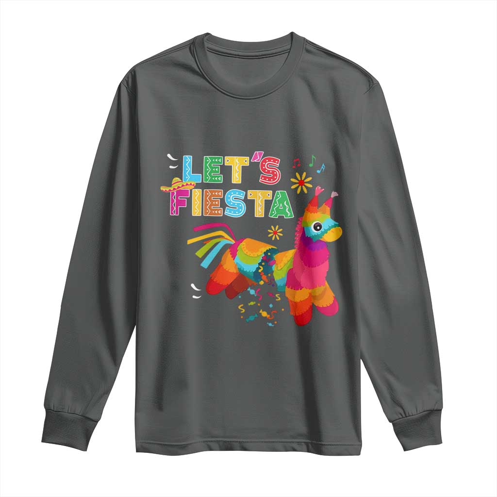 Funny Pinata Mexican Long Sleeve Shirt Let Us Fiesta - Wonder Print Shop